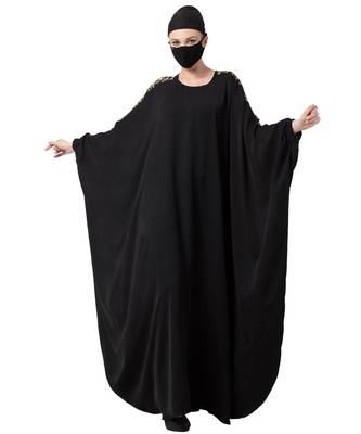 Kaftan With Hand Embroidered Embellishments On Sleeves Abaya Dress 1
