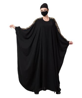 Kaftan With Hand Embroidered Embellishments On Sleeves Abaya Dress 3