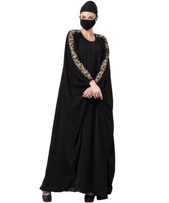 Kaftan With Hand Embroidered Embellishments On Sleeves Abaya Dress 4