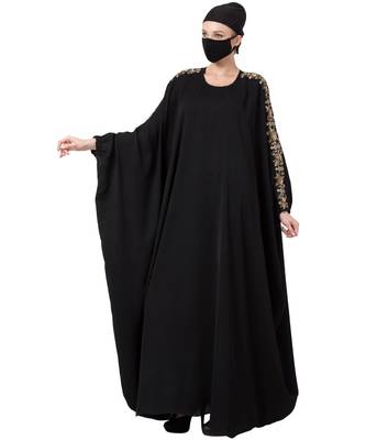 Kaftan With Hand Embroidered Embellishments On Sleeves Abaya Dress 5