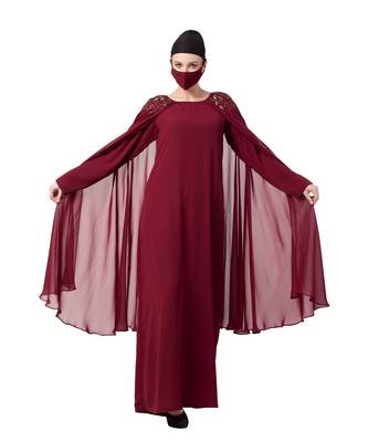 Fairy Dress With Hand Work Embellishments On Shoulders Abaya Dress 2