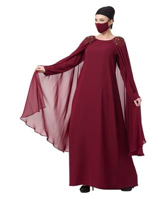 Fairy Dress With Hand Work Embellishments On Shoulders Abaya Dress 4