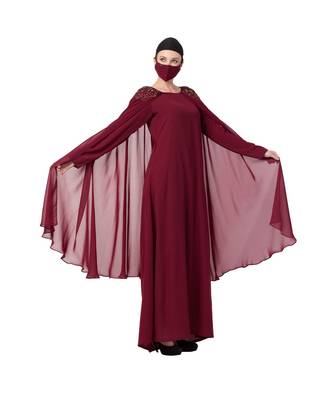 Fairy Dress With Hand Work Embellishments On Shoulders Abaya Dress 5