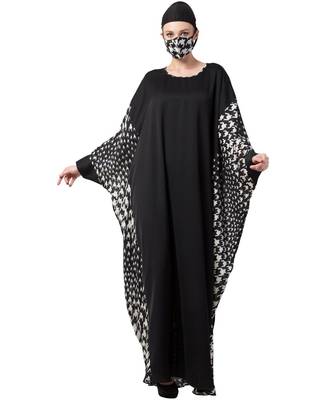 Kaftan With Printed Side Panels Abaya Dress 2