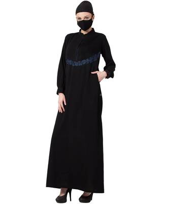 Abaya Like Gown With Chikan Embroidery 3