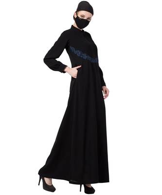 Abaya Like Gown With Chikan Embroidery 5