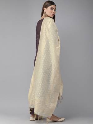 Indo Era Purple Embroidered Straight Kurta Trouser With Dupatta Set 2