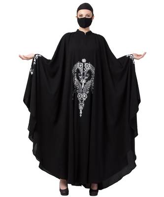 Itani Kaftan With Chikan Embroidery Abaya Dress 1