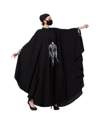 Itani Kaftan With Chikan Embroidery Abaya Dress 5