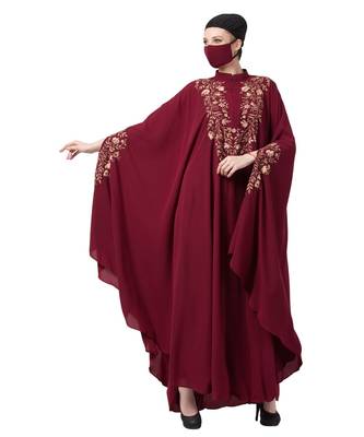 Itani Kaftan With Chikan Embroidery Abaya Dress 2