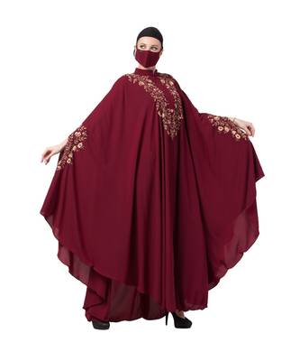 Itani Kaftan With Chikan Embroidery Abaya Dress 4