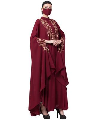 Itani Kaftan With Chikan Embroidery Abaya Dress 5