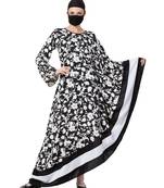 Unique Design Of Modest Dress In Black & White Abaya Dress