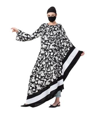 Unique Design Of Modest Dress In Black & White Abaya Dress 3