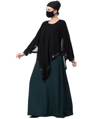 Two Piece Combo Of Abaya And A Poncho. 2