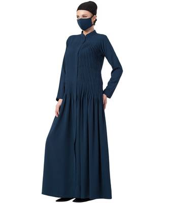 Front open Dress With Pin Tucks Abaya Dress 3