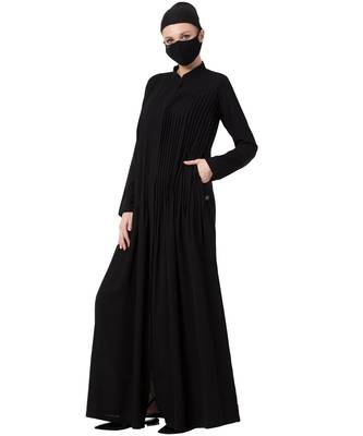 Front open Dress With Pin Tucks Abaya Dress 3