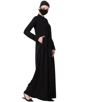 Front open Dress With Pin Tucks Abaya Dress 5