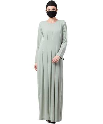 Modest Dress With Inward Pleats Abaya Dress 2
