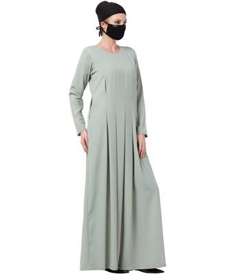 Modest Dress With Inward Pleats Abaya Dress 4