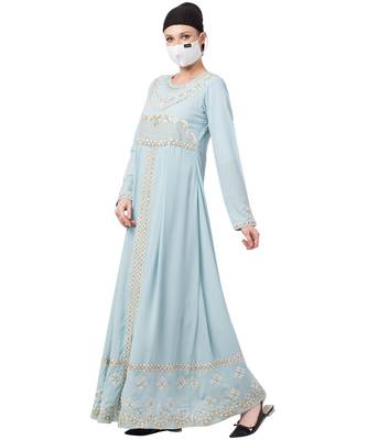 Occasion Dress With Zari Work Embroidery Abaya Dress 2