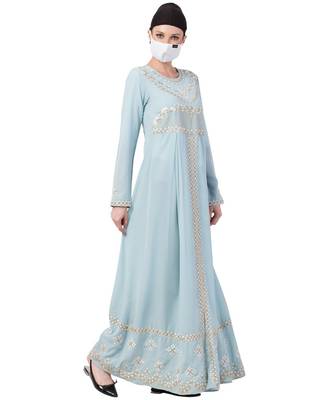 Occasion Dress With Zari Work Embroidery Abaya Dress 3