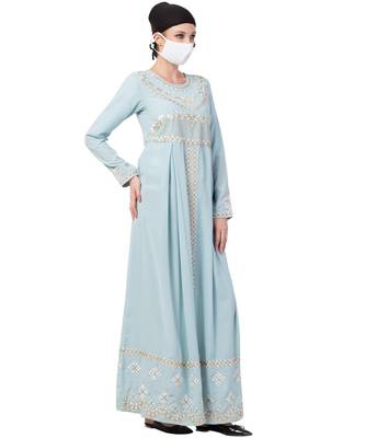 Occasion Dress With Zari Work Embroidery Abaya Dress 4