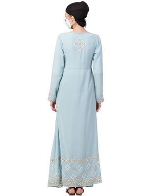 Occasion Dress With Zari Work Embroidery Abaya Dress 5