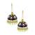Blue Purple White Gold Meenakari Pearl Enamel Jhumki Earring Women