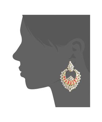 Chaand Bali Kundan Red Meenakari Earring For Women 2