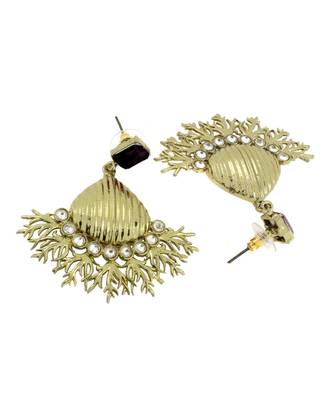 Designer American Diamond Spinal Black Antique Gold Dangling Earring 3