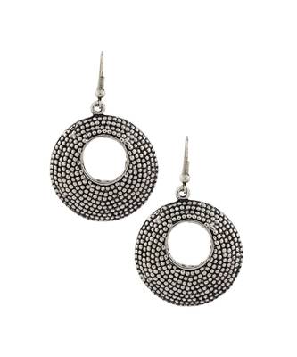 Dainty Indian Jaipur Geometric Oxidized German Silver Jhumki Earring 1