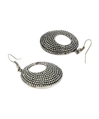 Dainty Indian Jaipur Geometric Oxidized German Silver Jhumki Earring 3