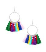 Rainbow Silky Hanging Multicolor Chandbali Earring