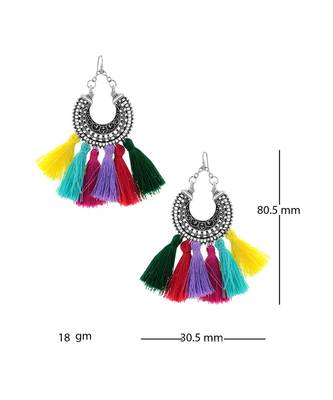 Silky Hanging Filigree Sky Blue Chandbali Dangle Earring 2