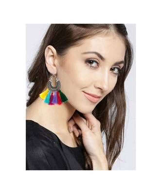 Silky Hanging Filigree Sky Blue Chandbali Dangle Earring 5