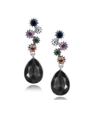 Stylish Drop Aaa Crystal Rhodium Black Dangle Drop Earring Girls Women 1