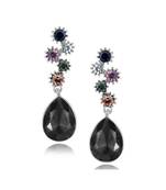 Stylish Drop Aaa Crystal Rhodium Black Dangle Drop Earring Girls Women