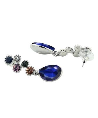 Stylish Drop Aaa Crystal Rhodium Blue Dangle Drop Earring Girls Women 3