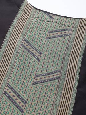 Indo Era Black Solid Straight Kurta Palazzo With Dupatta Set 5