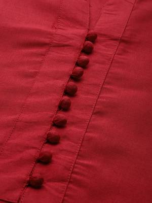 Indo Era Maroon Solid Straight Kurta Palazzo Set 5
