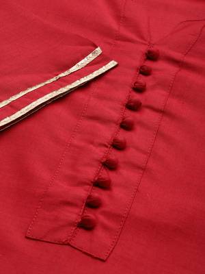 Indo Era Maroon Solid Straight Kurta Palazzo With Dupatta  Set 5
