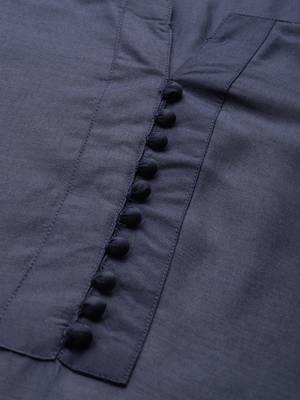 Indo Era Navy Blue Solid Straight Kurta Palazzo With Dupatta Sets 5