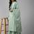 Indo Era Sea Green Embroidered Straight Kurta Sharara With Dupatta Set