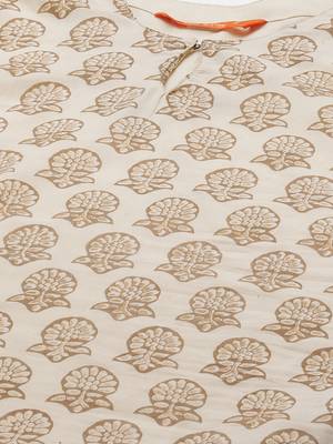 Indo Era Cream Foil Printed Straight Kurta Sharara Set 5