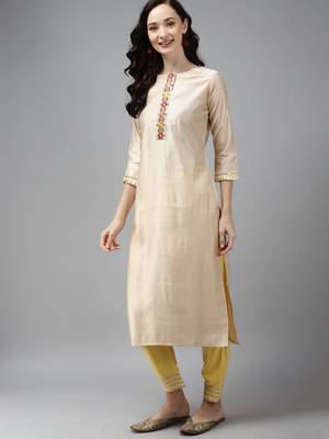 Indo Era Off White Embroidered Straight Kurta Palazzo With Dupatta Set 3