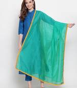 green art silk plain   dupatta
