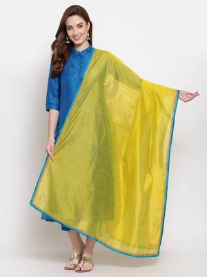 green art silk plain   dupatta 1