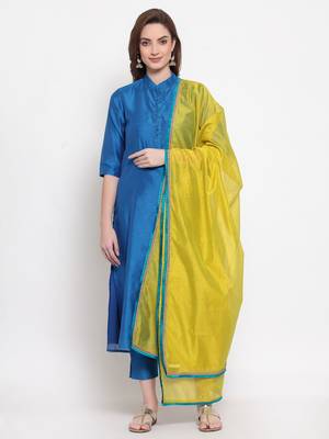 green art silk plain   dupatta 2