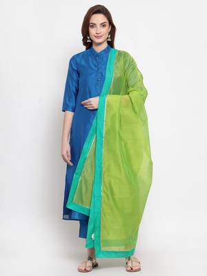 green art silk plain   dupatta 2